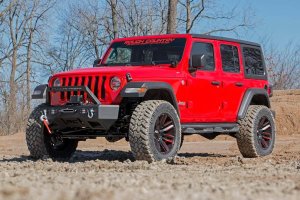 Jeep Wrangler Unlimited Rubicon Suspension Lift Kit - Front + Rear - Rough Country - Adj Lower | FR D/S | M1 - 4WD - '18-'23